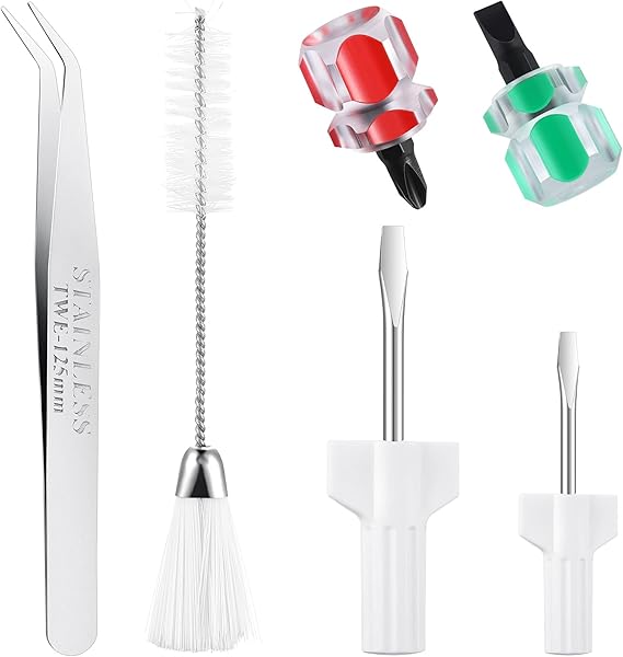Chumia 6 Pcs Sewing Machine Cleaning Kit with Tweezers Lint Brush
