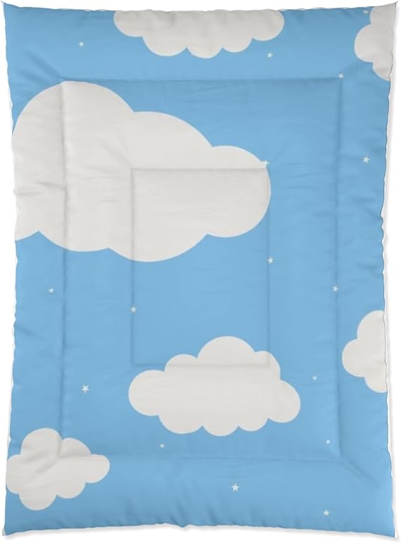 Cloud Dreams Comforter - Cozy Bedding for Kids Room, Nursery Decor, Cloud Theme, Relaxation Gift, Playful Bedroom