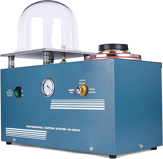 Vacuum Casting Machine 2L, 375W Electric Melting Furnace with Pump & Bell Jar for Jewelry Casting Molds Processing