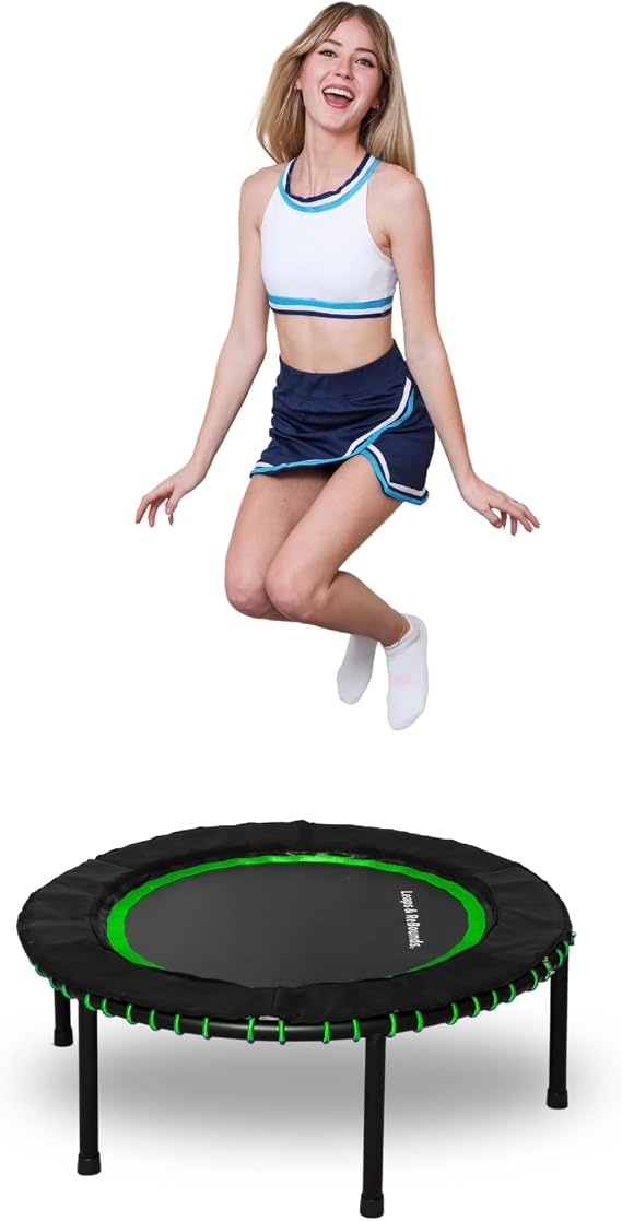 Leaps and ReBounds Trampoline for Adults and Kids - Rebounder with Online Workout Video - Outdoor Games, Fitness and Recreational Activities - Safe, Quiet, Durable Cardio Equipment