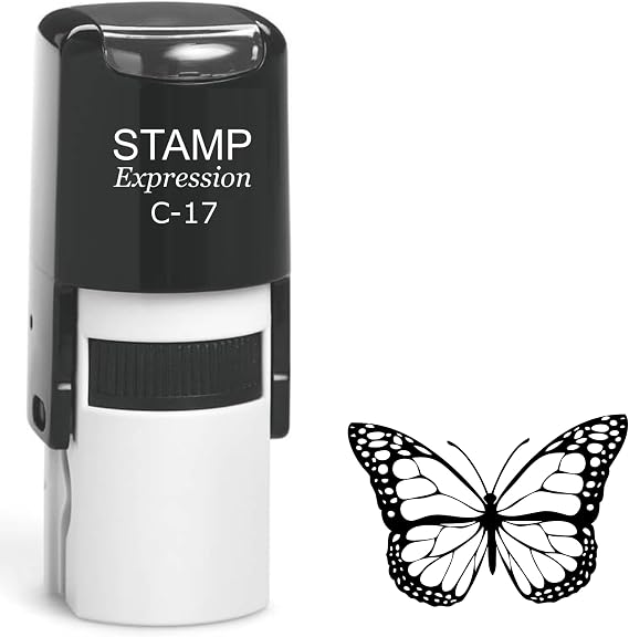 stampexpression - Butterfly Self Inking Rubber Stamp - Black Ink (A-61506)