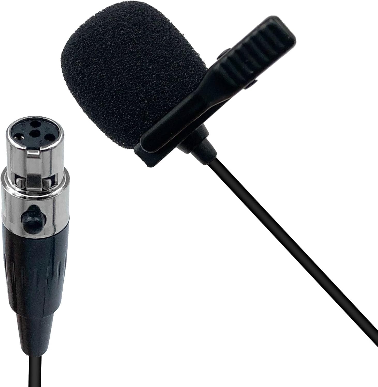Tie Microphone Compatible with Shure GLXD1, PGX1, SC1, SLX Wireless Transmitter, Omnidirectional Condenser Mic (Mini XLR TA4F Plug)