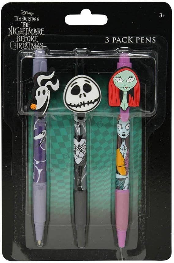 Innovative Designs Nightmare Before Christmas 3pk Character Pens with Rubber Clips