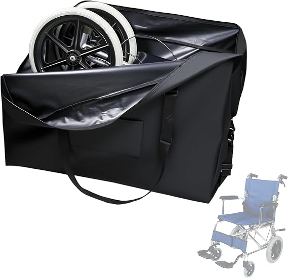 Rollators Storage Bag for Folding Wheelchair & Transport Chair - 600D Heavy Duty Walker Handbag Accessories for Disabled & Handicap 