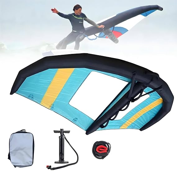 Handheld Kite Surfing Equipment,Inflatable Surfing Wing, Kitesurfing Inflatable Foil Kite, Wind Wings for Adult, Beginner, Water Play, Outdoor Fun Sports
