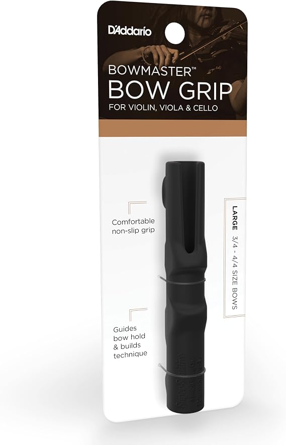 D'Addario Bowmaster - Cello, Viola, Violin Bow Grip - Helps Technique - Large