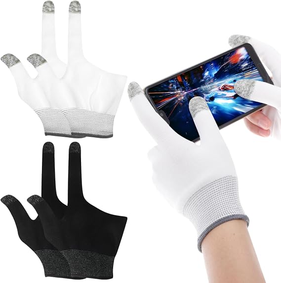 Toddmomy 2 Pairs Touch Screen Gaming Finger Sleeves Nylon
