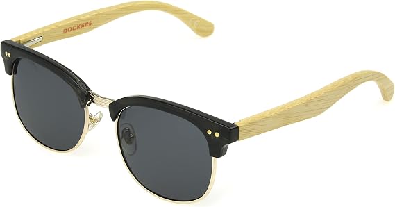 Dockers Men's Tatum Sunglasses Club, Black and Bamboo, 52mm