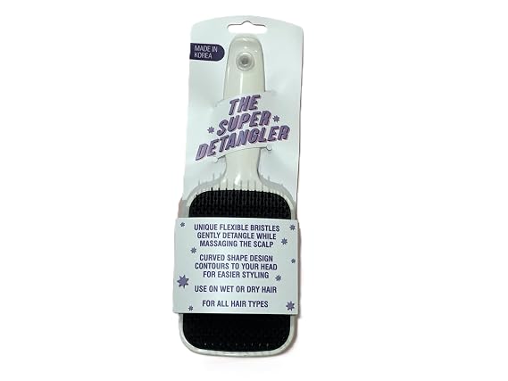 The Super Detangler Hair Brush by Swissco (Black & White Color Block)
