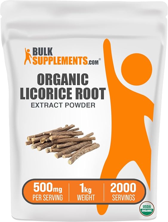 Organic Licorice Root Extract Powder - Licorice Supplement, Licorice Root Powder, Licorice Extract - Gluten Free, 500mg per Serving, 1kg (2.2 lbs) (Pack of 1)