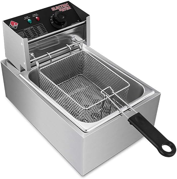 Deep Fryer Stainless Steel Electric Deep Fat Fryer Large 9L Electric Fryer with Basket for Commercial Home Use Healthy for French Fries Chicken Wing Leg Fish (430 * 285 * 300mm)