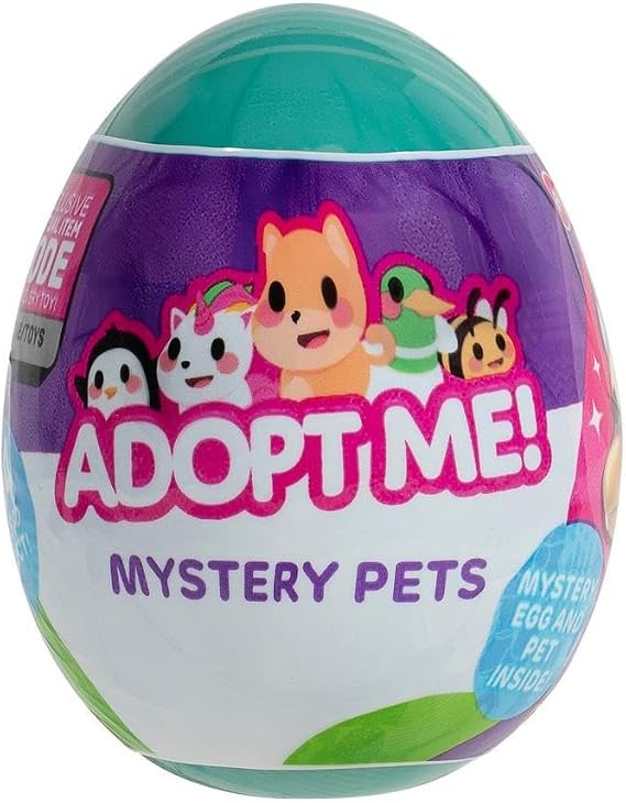 Jazwares Adopt Me! Mystery Pets Blind Box Egg Assorted Single - Series 3 - Exclusive Virtual Item Code - Collectible Mini Animal Toy Figure, Styles May Vary - Gift for Kids, Girls & Boys Ages 6+