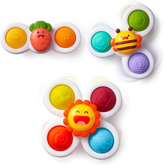 LiKee Strong Suction Cup Rotating Toys, Bath & Travel Toy, for Baby 10M+