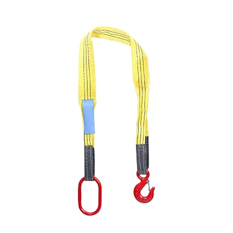 Lifting Slings Web Sling, 3.3 Ft Lifting Sling Straps Heavy Duty Single Leg Wire Rope, 6600lbs Polyester Lifting Sling with G80 Steel Hook
