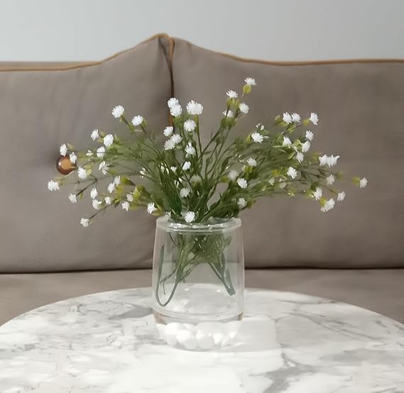 Vase Included, Vase Flower, White Artificial Flower, Decorative White Pearl 8x8x16cm
