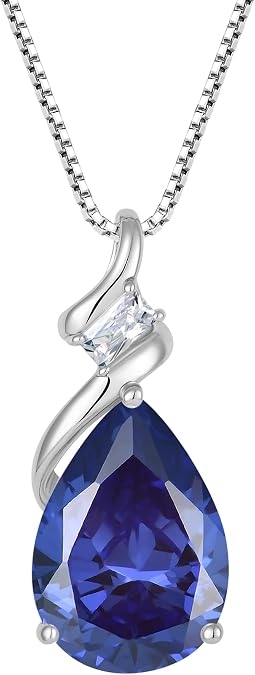 Teardrop Necklace 925 Sterling Silver Gemstone Jewelry for Women
