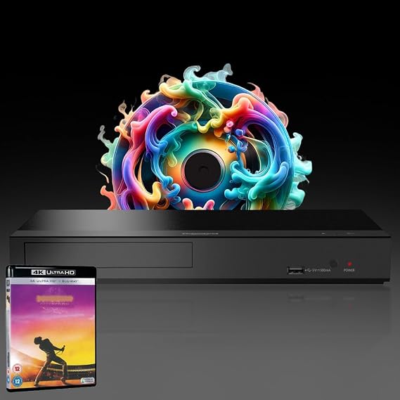 Blu-ray Player Compatible with Panasonic DP-UB150 MultiRegion Blu-ray Region A, B & C - DVD Regions 1-8 - Bundle Including Bo. Rhap. 4K UHD Disc