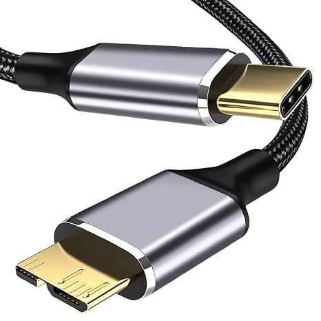 USB 3.0 Micro-B to USB-C Cable External Hard Drive Cable for SSD HDD Camera