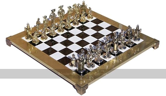 Manopoulos Medieval Knights Metal Chess Set