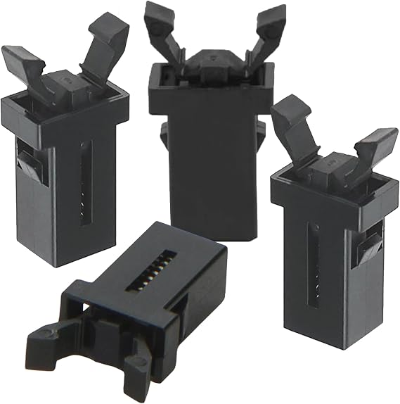 4 Pcs Bin Lid Clasps Set Durable Replacement Lid Catch Compatible with Brabantia Bins 3L-60L, Flexible Touch Top Latch Lock for Kitchen/Bathroom Waste Bins, Storage Boxes & Glasses Cases (Black)