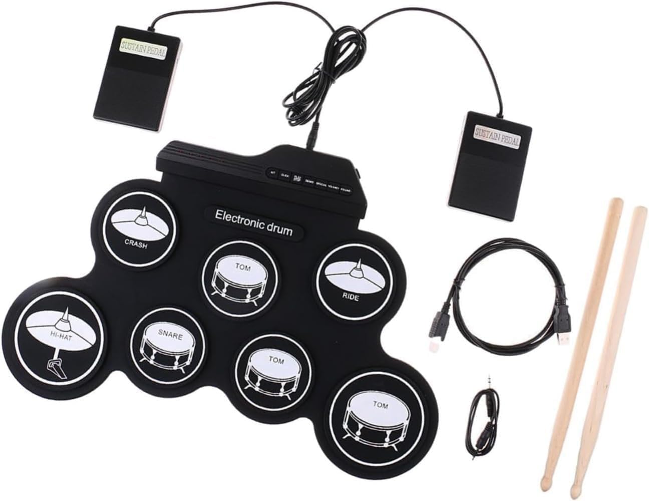 2pcs Portable Electronic Drum Lightweight Professional Hand Roll Drum Kit