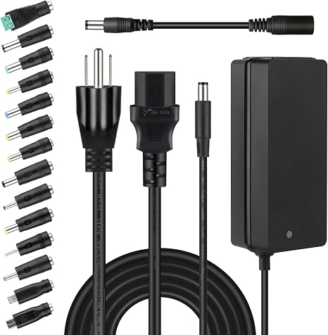 12V 5A Power Supply 60W Adapter, UL Listed 12 Volt 5 Amp Power Adapter 100V-240V AC to DC Converter Transformer with 5.5x2.1mm 12 DC Tips for LED Strip Light Speaker