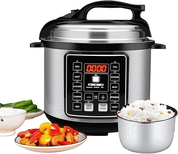 Rice Cooker, 5.5 Cups, Low Sugar, Suitable for Brown Rice, Living Alone, Black, Touch Panel, Reservation Function, Heat Retention, Fast Cooking, Boiling, Low Temperature Cooking, Multi-functional