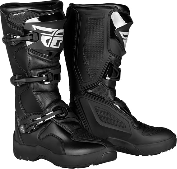 Fly Racing Maverik LT Enduro riding boots (Black/Black LT, 7) | Motorcycle Boots