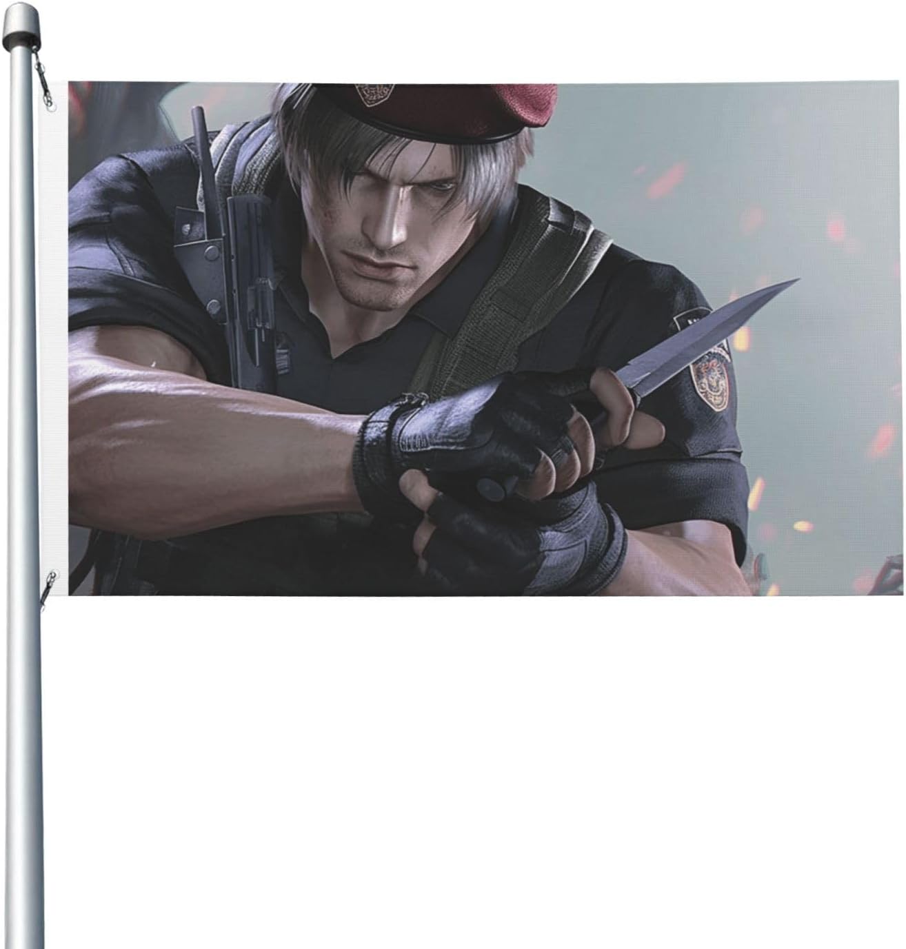 Flag Banner 150 x 90 cm Flags for Outside leon s kennedy Flags Personalized Wall Tapestry with 2 Grommets Welcome Yard Flag for Holiday Home Decor All seasons