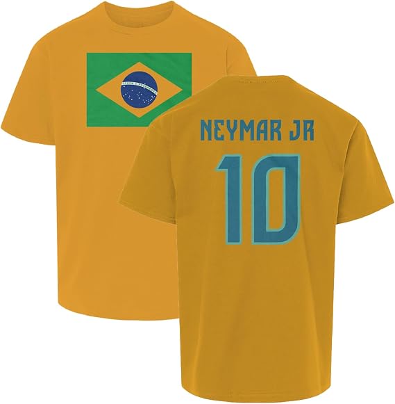 Brazil Pride Neymar Jr 10 Two-Sided Soccer Tribute Youth Unisex T-Shirt