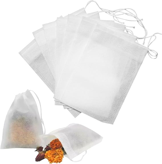 Reusable Drawstring Tea Filter Bags Empty Infuser Pouches 7x9 cm 100 PCS