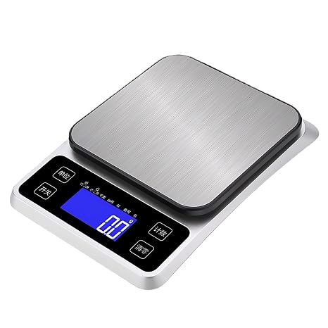 Rechargeable 2.2 Lbs/4.4 Lbs/11 Lbs/22 Lbs Kitchen Scale Stainless Steel, Digital Food Scale Accurate, 13.5 Cm / 5.3 In Platform