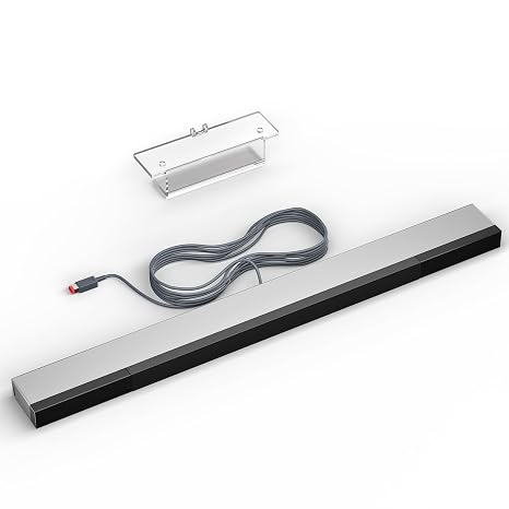 LA NREUCETS Wii Wired Infrared Ray Sensor Bar Replacement Video Game Accessories Compatible with Nintendo Wii and Wii U Console, Includes Clear Stand