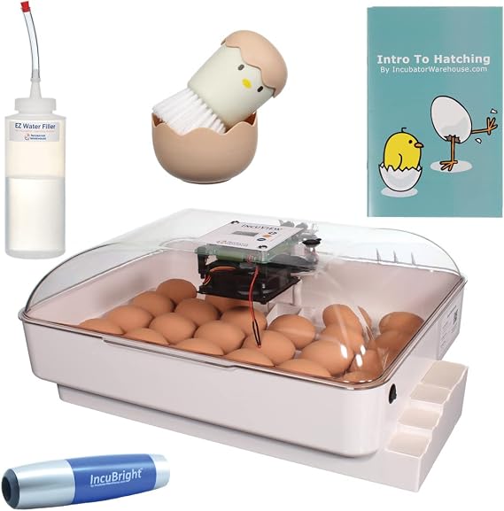 IncuViewTM All-in-One Egg Incubator Deluxe Combo Kit, Universal Egg Turner
