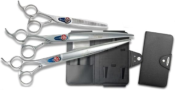 Kenchii Five Star Offset Professional Dog Grooming Shears 9in Set Lefty