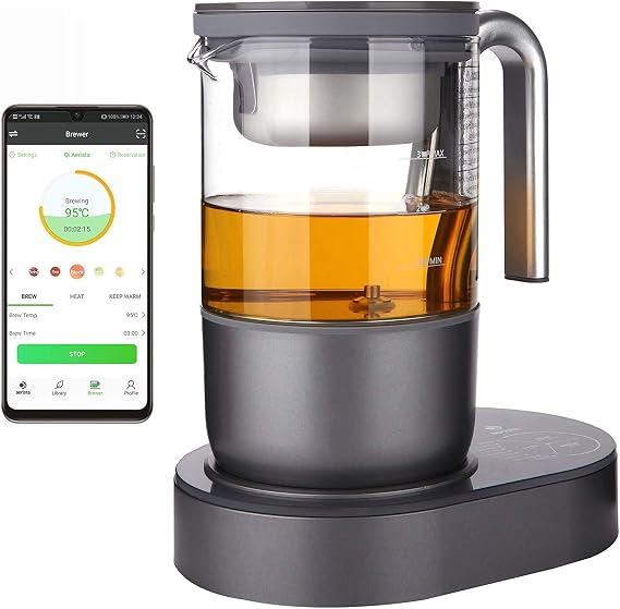 IoTea Brewer | Award-Winning Smart Tea Brewer | Perfect Tea Maker | 9 Auto Brew Programs | Smartphone App | Herbal Tea | Bubble Tea | Milk Tea | Cold Brew | Kickstarter Funded | 220V G Plug
