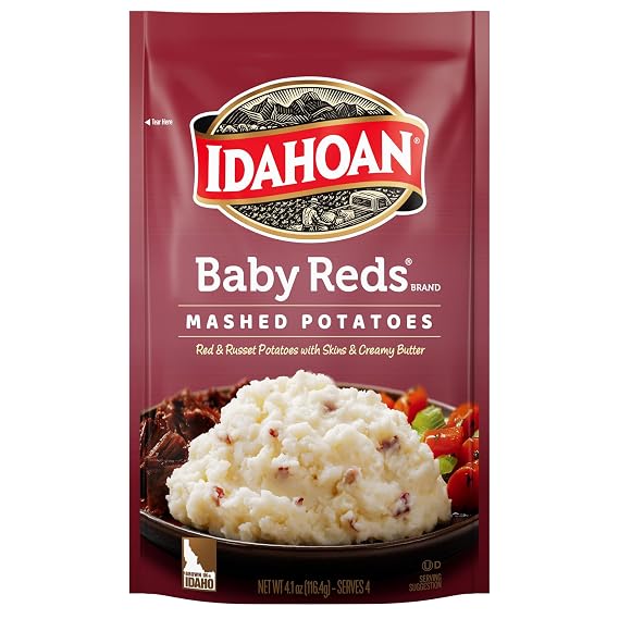 Idahoan, Mashed Potatoes, Baby Reds with Skins and Creamy Butter, 4 oz