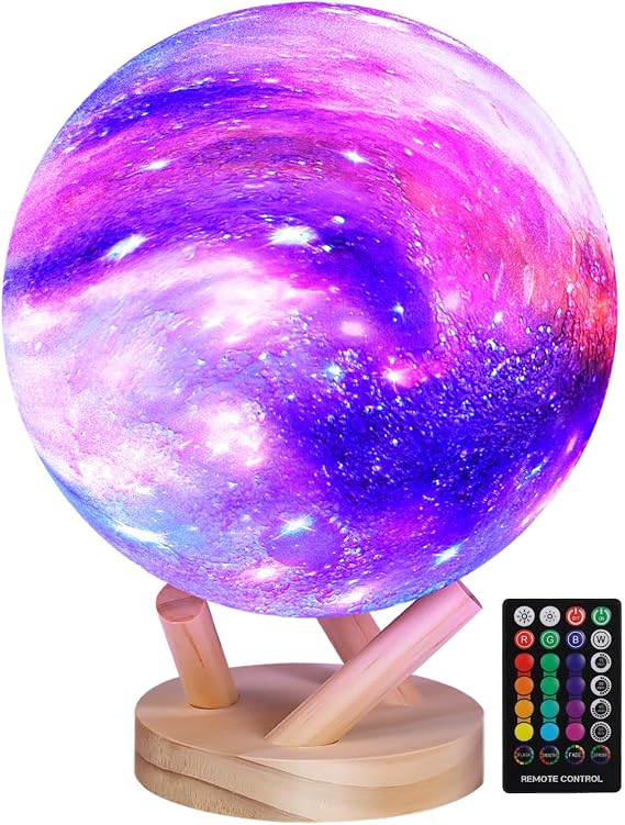 Moon Lamp Galaxy Lamp 6 inch 16 Colors LED 3D Moon Light, Remote & Touch Control Lava Lamp Moon Night Light Birthday Gifts for Kids Girls Boys Teens Women, Room Decor