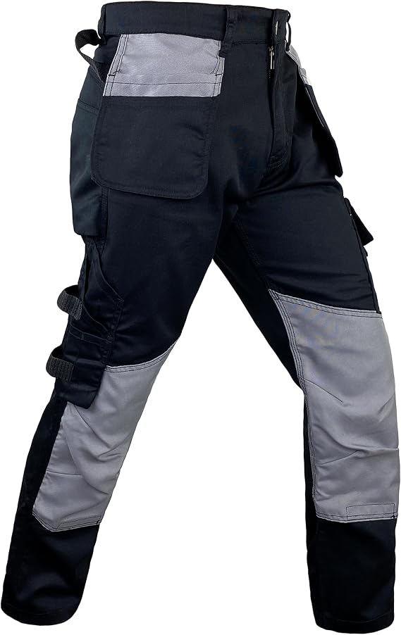 Notus Mens Work Casual Tactical Cordura Knee Carpenter Construction Utility Cargo Work Trousers Pants