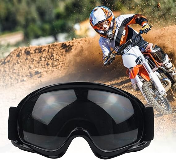 Kids Dirt Bike Goggles Impact-Resistant Adjustable Child Youth ATV Motorcycle Off-Road Riding Motocross Racing Cycling Goggles for Boys & Girls (Black)