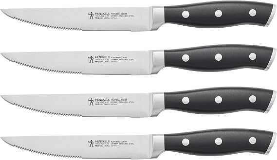 Henckels Forged Accent Steak Knives Set of 4 Razor-Sharp, German Engineered