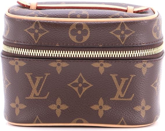 Pre-Loved Nice Vanity Case Monogram Canvas Nano, Brown