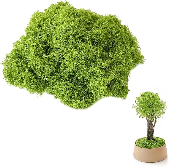 Artificial Moss - 200 g Artificial Moss for Decorating Realistic Artificial Moss for DIY Crafts Model Making & Moss Decoration Natural Artificial Moss for Decorating for Indoor and Outdoor Use