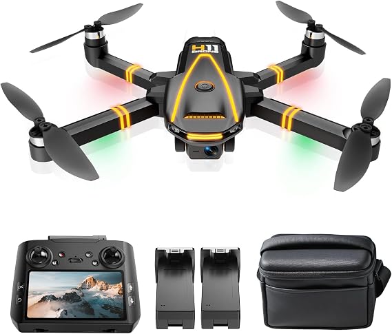 H11 GPS Drones with Camera 4k EIS Professional for Adults & Kids (screen remote controller) RC Quadcopter, Follow Me, Brushless Motor, Auto Return, 2 batteries for 45 min Flight Time, Under 249g