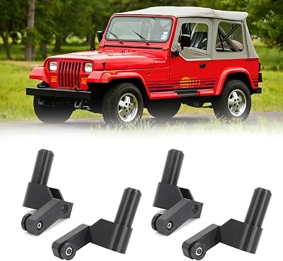 Upgrade for Jeep Wrangler YJ Soft Top Frame Channel Guide Set 4-Piece, ABS Plastic with Steel Hardware, Fits 1987-1995 YJ Soft Top Replacement