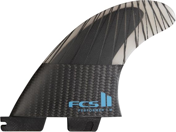 FCS II Performer PC Carbon Tranquil Blue Tri Fins