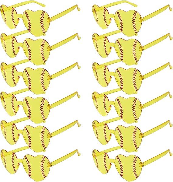 12 Pcs Softball Sunglasses Rimless Softball Glasses Softballs Themed Party favors Sports Sunglasses Softballs Birthday Party Goodie Bag Stuffers