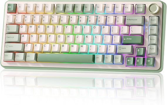 YUNZII B75 PRO 75% Wireless Mechanical Keyboard (Matcha Green,Cocoa Switch)