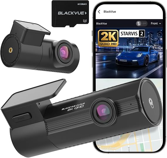 BlackVue Elite 8, 2K+2K Dash Cam Front and Rear, STARVIS 2, HDR, Free 64GB