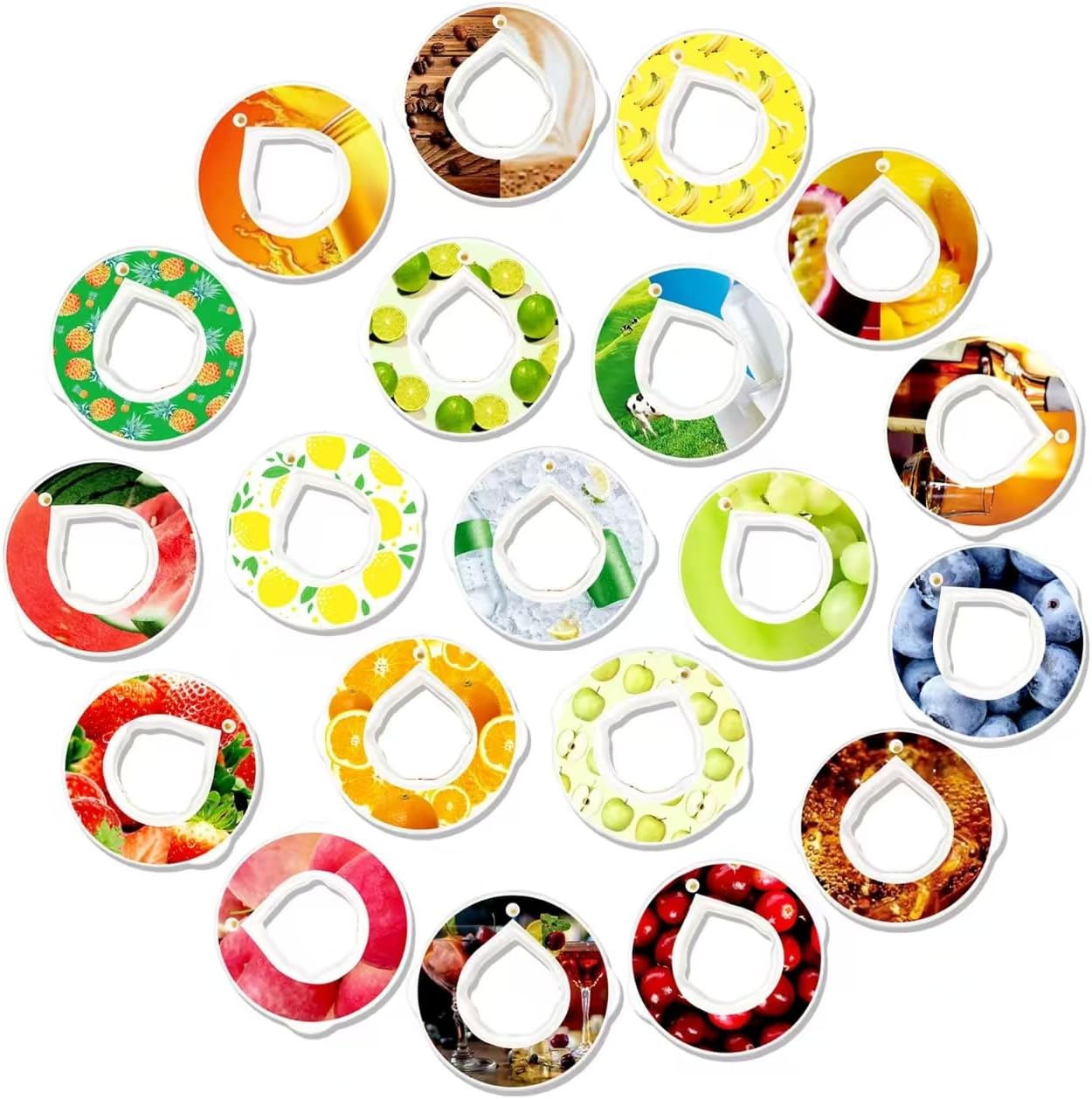 20 Flavor Fruit Pods For Air Water Bottle750ml, Scent Rings Water Bottles Accessory, 0% Sugar 0% calorie Fruit Fragrance Podsfor Daily Exercise Boost Drinking Water New Pods